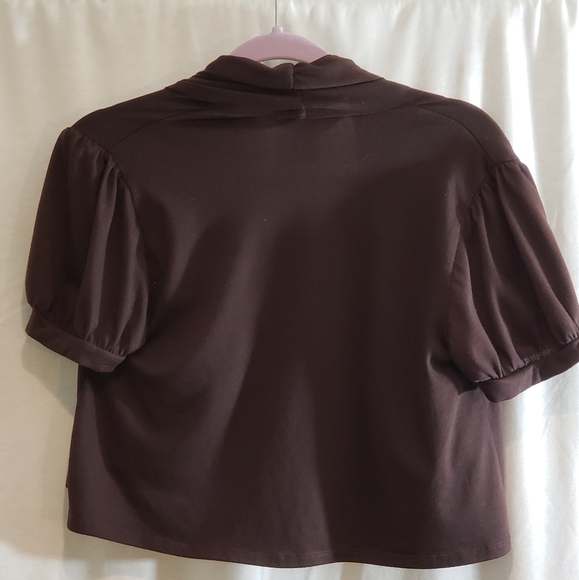 Mixology Brown Short sleeved Shrug - Picture 3 of 3